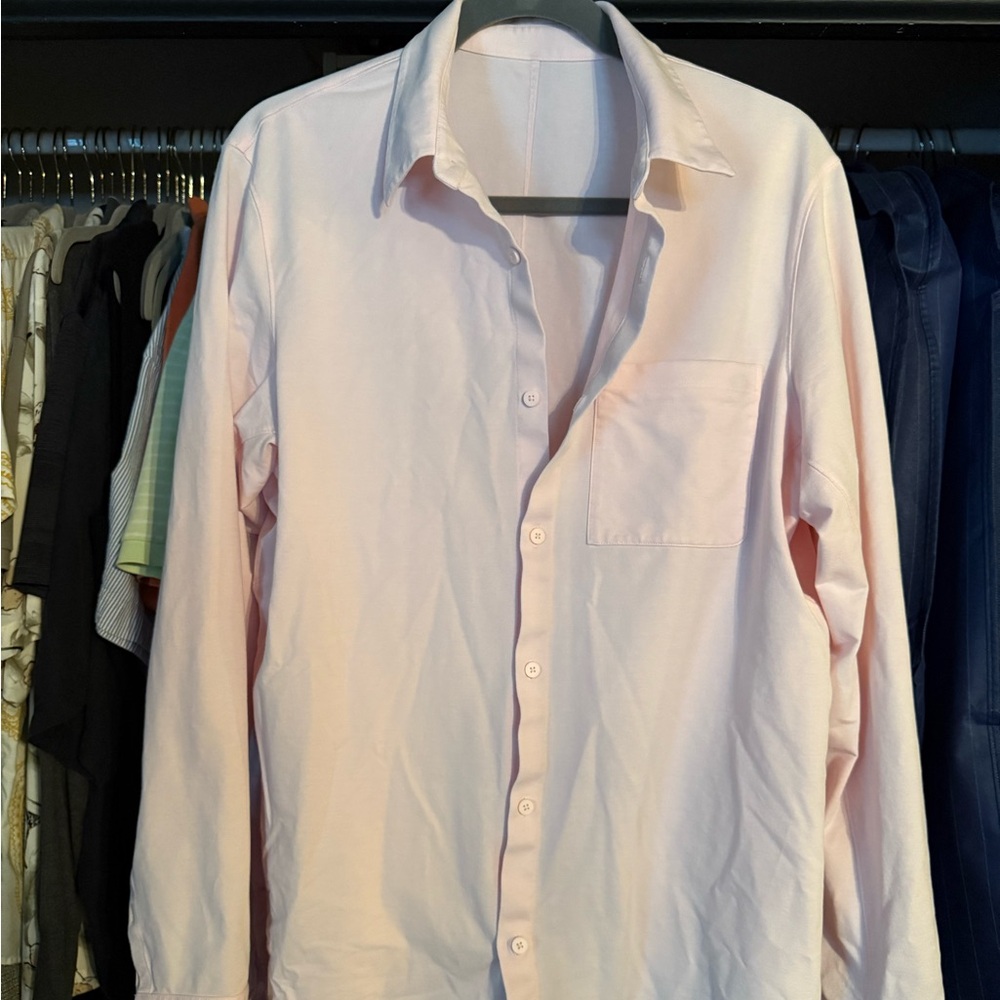 lululemon athletica Commission Pink Casual Button Down Shirt